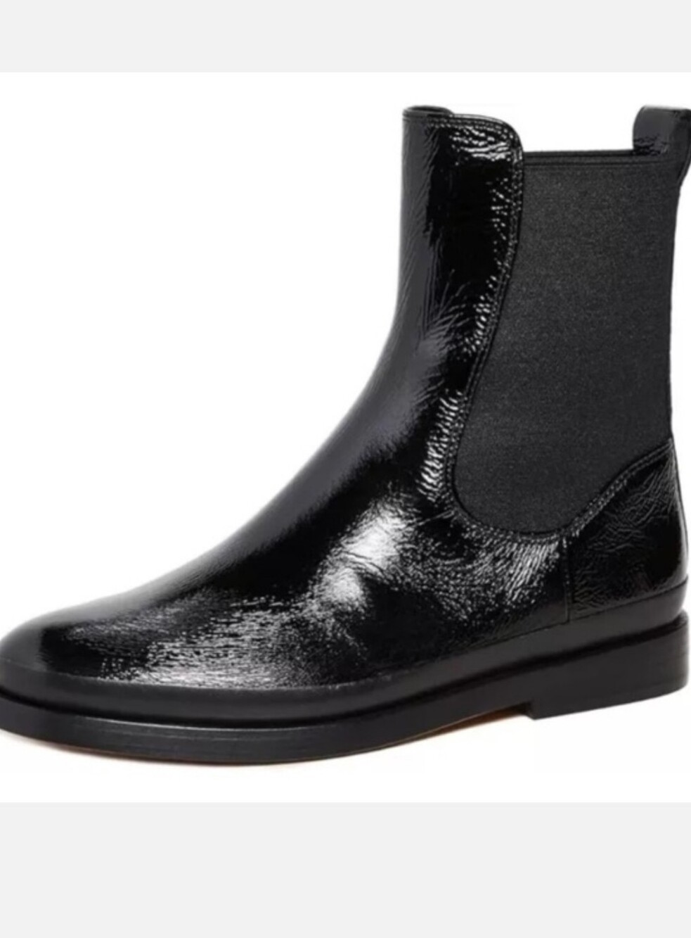 Vince Cecyl Black Patent Leather Chelsea Water Resistant Ankle Boots 8M